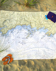 Stony Creek to Thimble Islands, CT Nautical Chart Blanket - Maritime Tribes USABlanket
