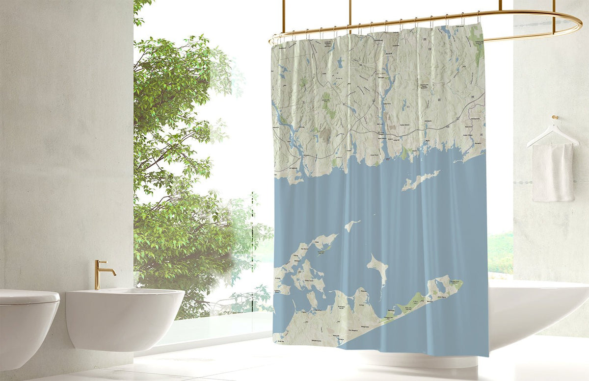Thames River Hillside Shower Curtain - Maritime Tribes USAShower Curtain