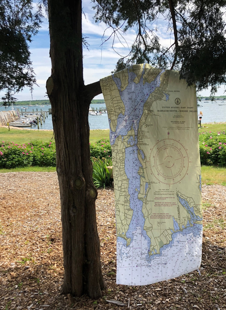 Tiverton - Little Compton, RI Nautical Chart Quick Dry Towel - Maritime Tribes USATowel