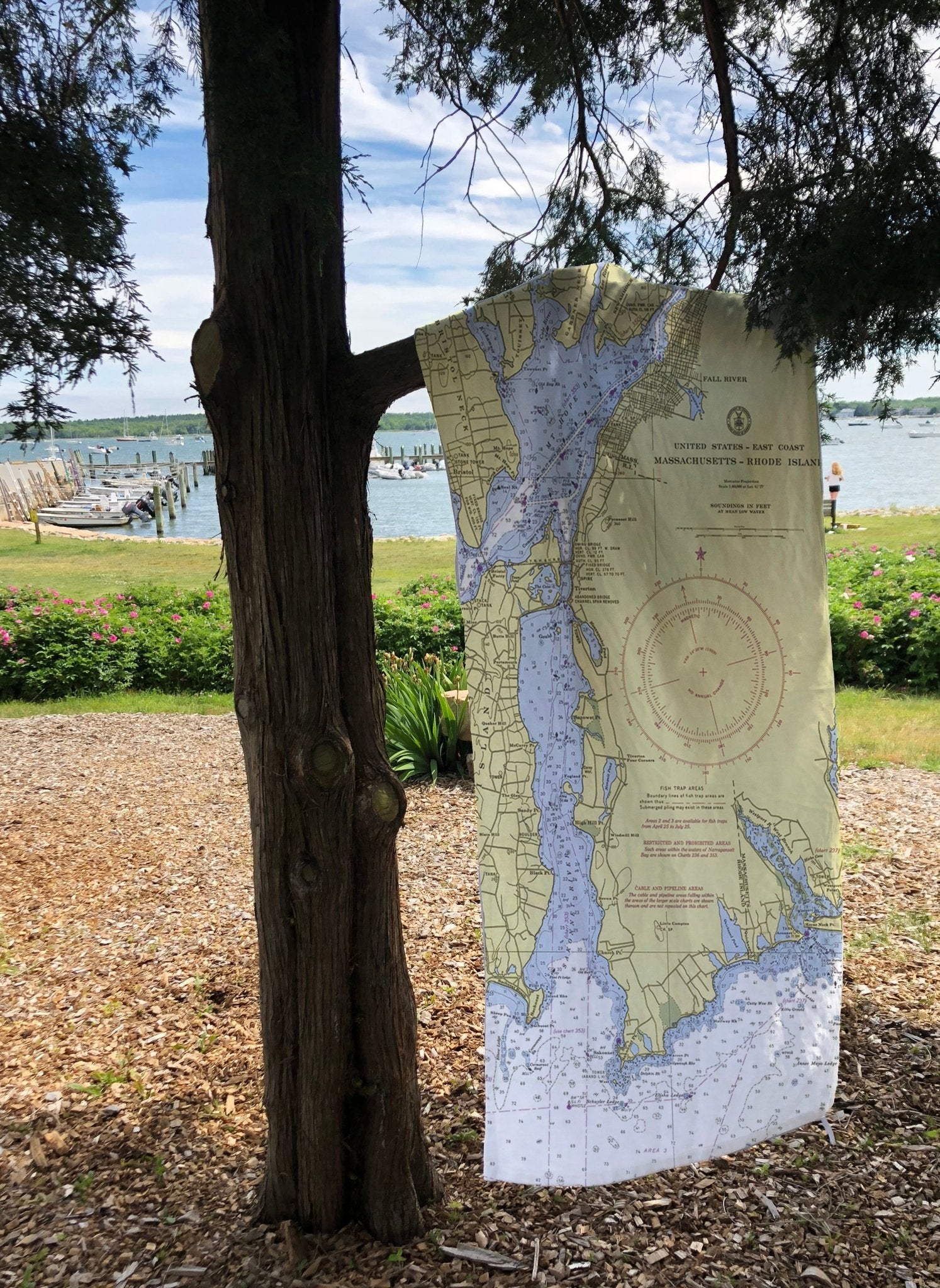Tiverton - Little Compton, RI Nautical Chart Quick Dry Towel - Maritime Tribes USATowel