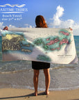 USVI - Antique Map Quick Dry Towel - Maritime Tribes USATowel