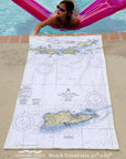 USVI Nautical Chart Quick Dry Towel - Maritime Tribes USATowel
