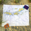 USVI - St. Thomas and St. John, Nautical Chart Blanket - Maritime Tribes USABlanket