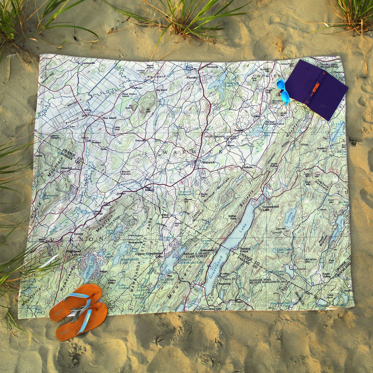 Warwick, New York Topographical Map Blanket - Maritime Tribes USABlanket