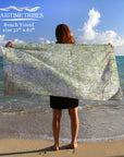 Webster to Spooner, WI Topo Map Quick Dry Towel - Maritime Tribes USATowel