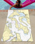 Whidbey Island Nautical Chart Quick Dry Towel - Maritime Tribes USATowel