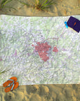 Athens Topo Map Blanket